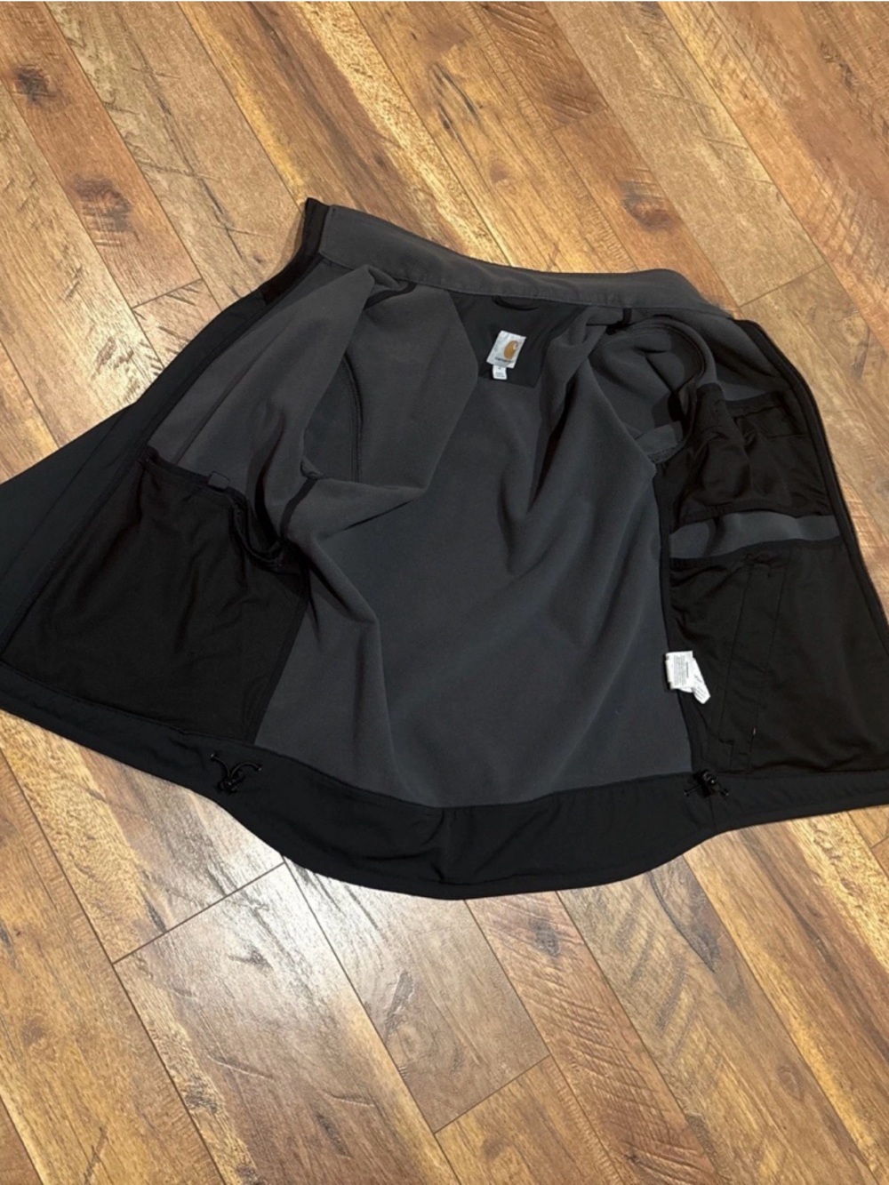 Carhartt Medium Men’s Soft Shell Jacket Lightly Lined Fleece Zipped in Black - Picture 2 of 5
